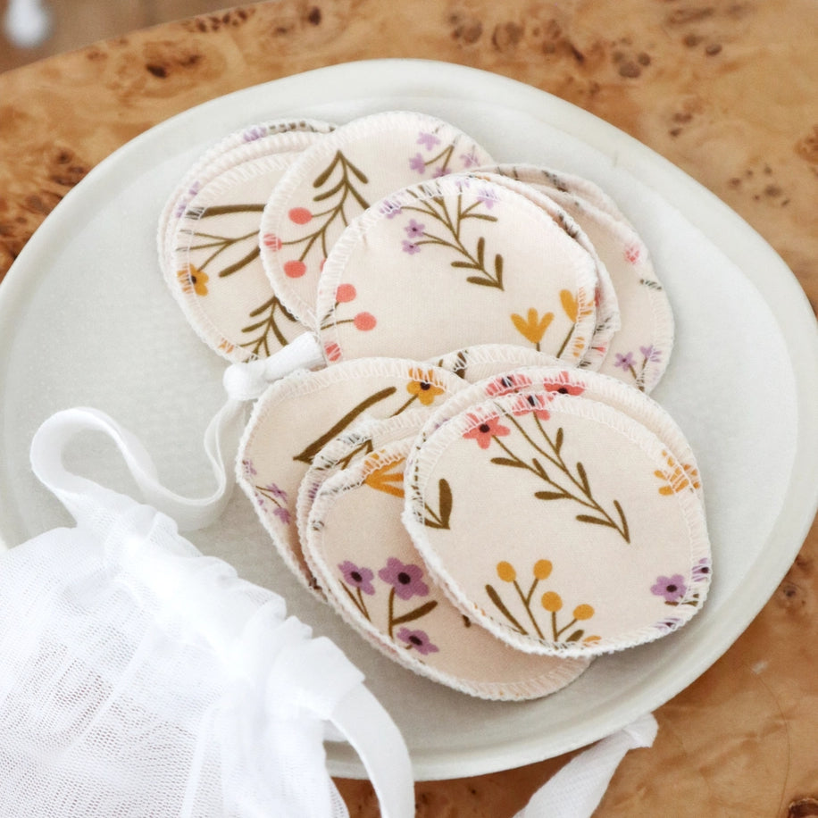 Organic Cotton Rounds -Cream Bouquets image 0